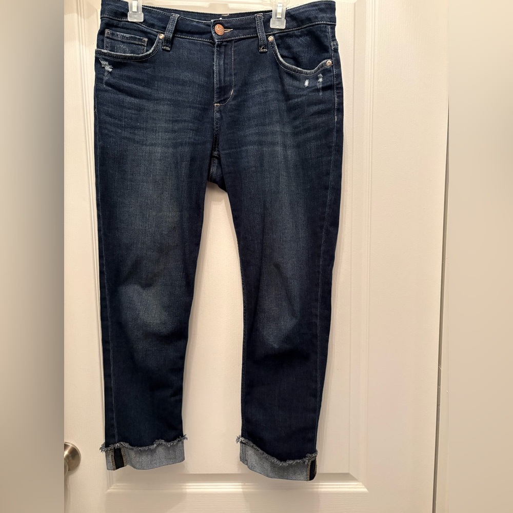 Riders by Lee Women's Indigo Fringe Cuff Boyfriend Jeans size 10